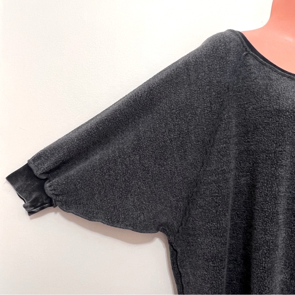 Free People Oversized  Black Heather Sweatshirt Grunge Goth Lounge Modern - Picture 3 of 11